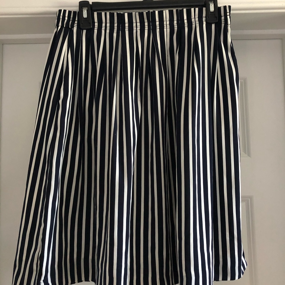 JCrew Factory Silk Nautical Striped Skirt